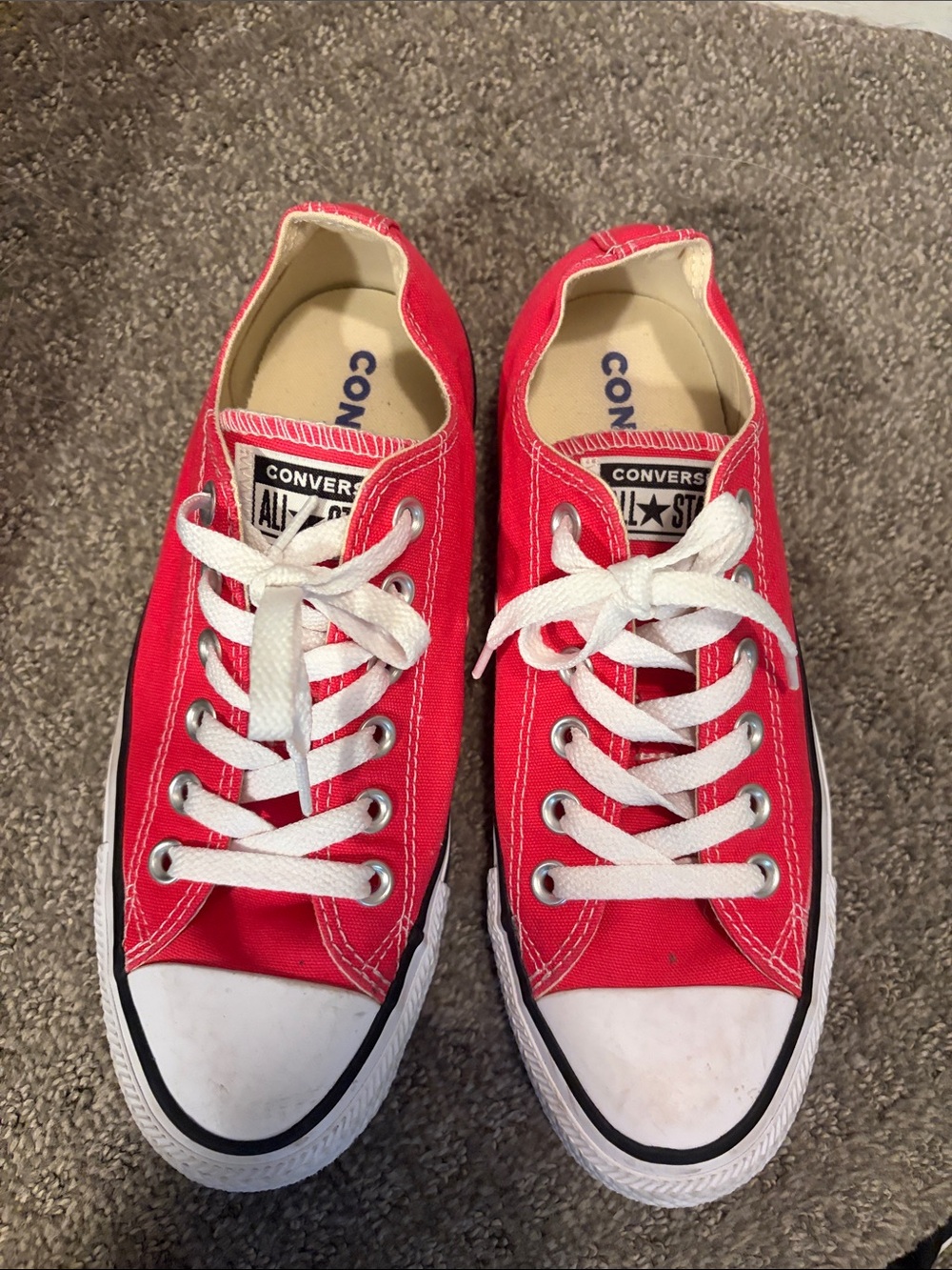 Converse Red Low Top Canvas Sneakers